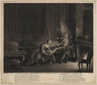 TvB G 5437
<br/>
De verliefde coutisane
<br/>
<em>Filloeul, Pierre (werkz. 1730-1750)</em>